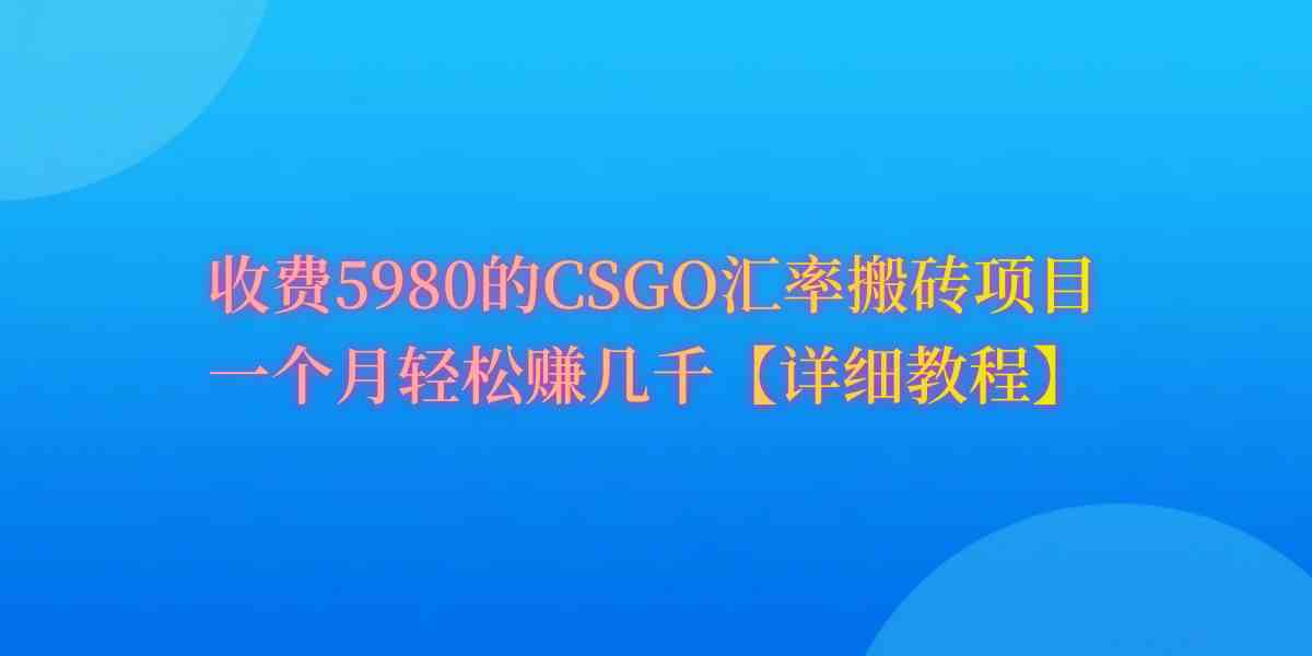 （9776期）CSGO装备搬砖，月综合收益率高达60%，你也可以！-黑盒吧网创