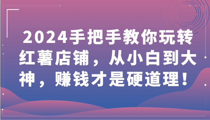 2024手把手教你玩转红薯店铺，从小白到大神，赚钱才是硬道理！-黑盒吧网创