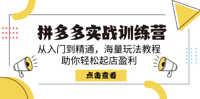 （14392期）拼多多实战训练营，从入门到精通，海量玩法教程，助你轻松起店盈利-黑盒吧网创