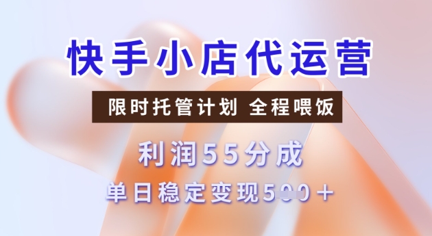快手小店代运营3.0，模式新升级，收益55分，稳定单日5张【揭秘】-黑盒吧网创