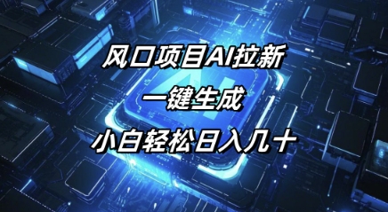 风口项目AI拉新，一键生成，小白轻松日入几十-黑盒吧网创