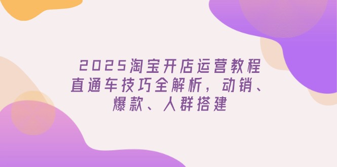 （14389期）2025淘宝开店运营教程更新，直通车技巧全解析，动销、爆款、人群搭建-黑盒吧网创
