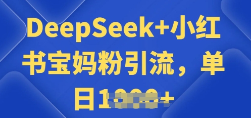 用 DeepSeek + 小红书做搬运工，每天 2 小时，引流宝妈粉月变现过W-黑盒吧网创
