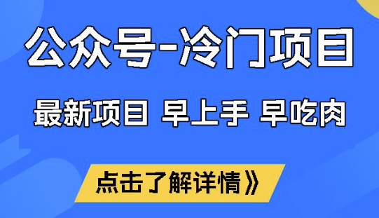 公众号冷门赛道，早上手早吃肉，单月轻松稳定变现1W【揭秘】-黑盒吧网创