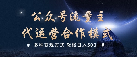 公众号流量主代运营  多种变现方式 轻松日入5张【揭秘】-黑盒吧网创
